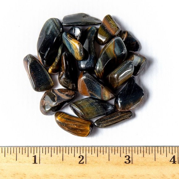 50g Tumbled Blue Multi Tigers Eye Gemstone Crystals 15-30 Stones Gem Specimens - Picture 3 of 5
